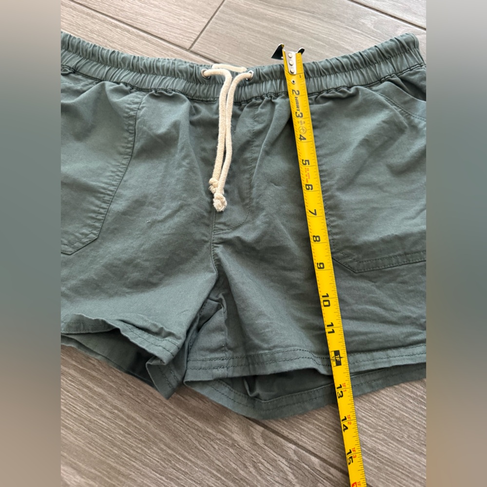 Pact|Women’s casual stretch waist shorts in organic cotton,deep teal color•Large - Picture 11 of 12